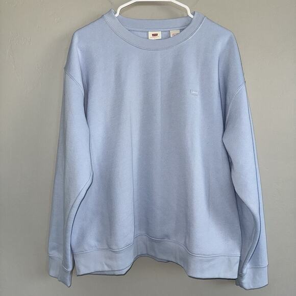NWT Levi's Crewneck Everyday Sweatshirt Woman’s Large Light Kentucky Blue Fleece - Picture 1 of 7